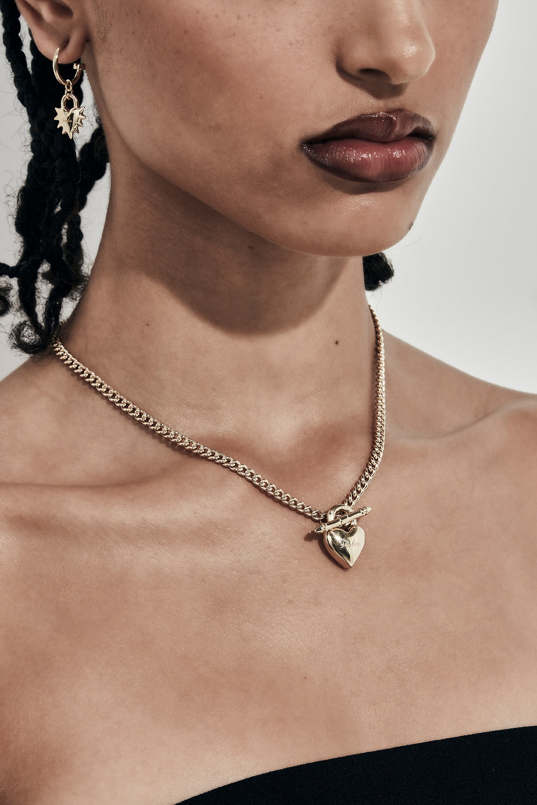 LOVE LOCKET FOB NECKLACE GOLD PLATED