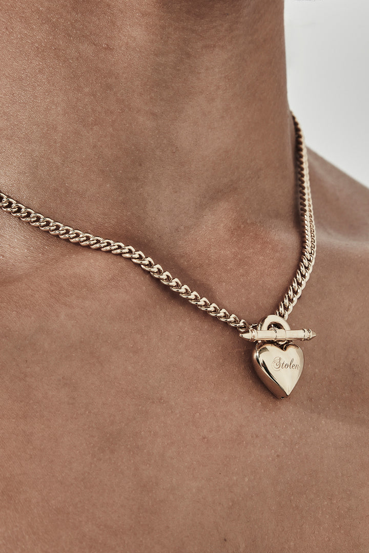 LOVE LOCKET FOB NECKLACE GOLD PLATED