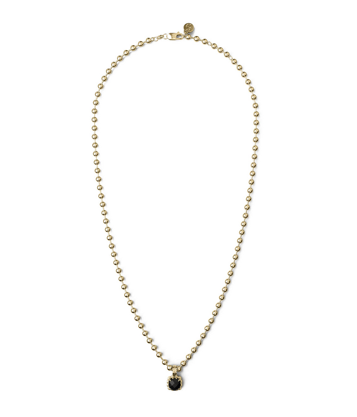 BABY CLAW NECKLACE ONYX - GOLD PLATED