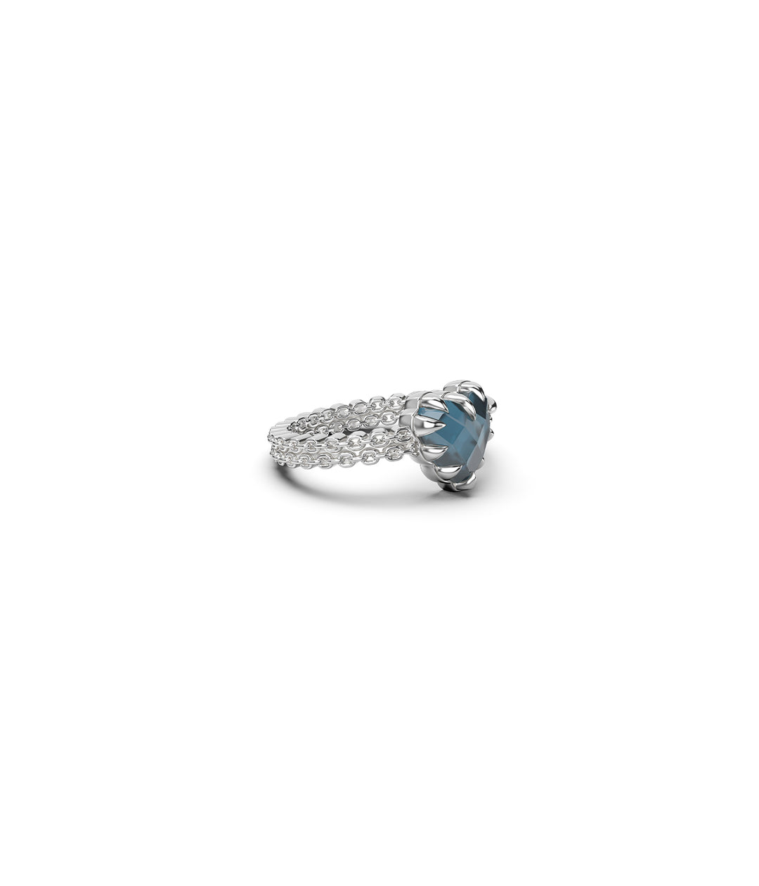 MINI LOVE CLAW RING - LONDON TOPAZ