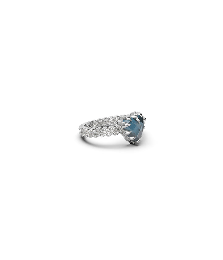 MINI LOVE CLAW RING - LONDON TOPAZ