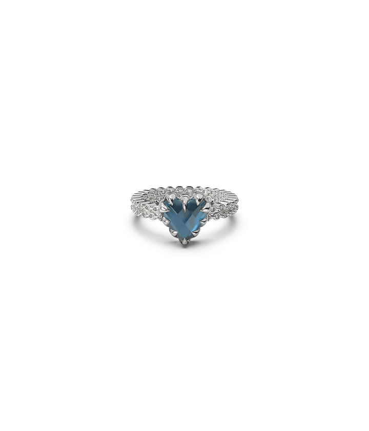 MINI LOVE CLAW RING - LONDON TOPAZ