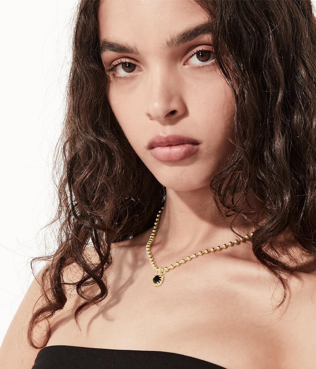 BABY CLAW NECKLACE ONYX - GOLD PLATED