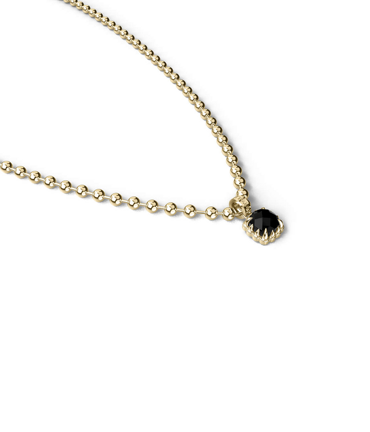 BABY CLAW NECKLACE ONYX - GOLD PLATED
