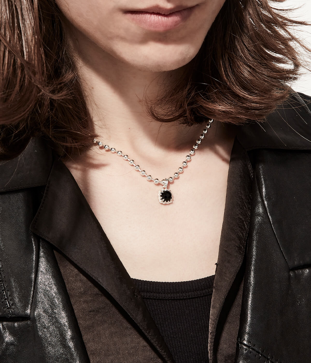 BABY CLAW  NECKLACE ONYX