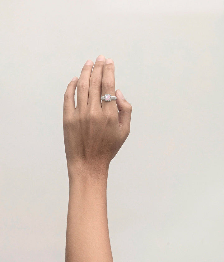 BABY CLAW RING - PINK BELLO OPAL