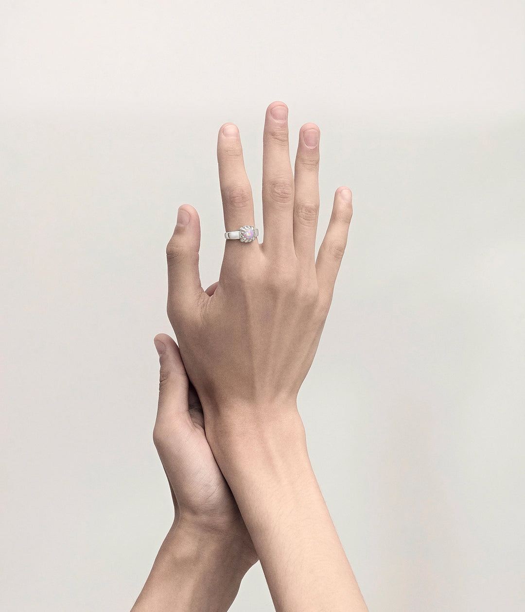 BABY CLAW RING - PINK BELLO OPAL