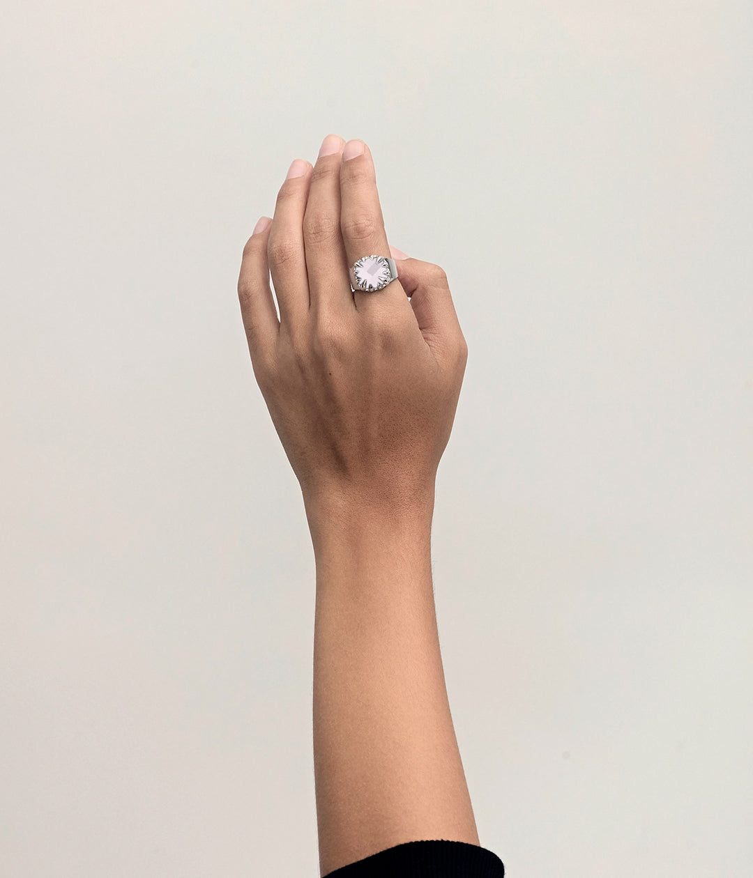 CLAW RING ROSE QUARTZ