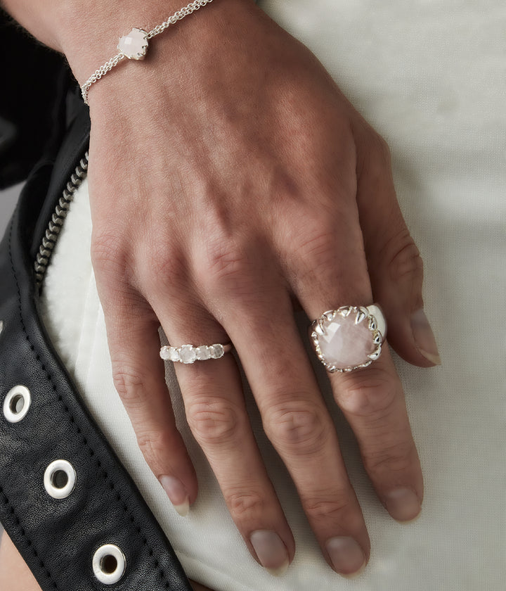 CLAW RING ROSE QUARTZ