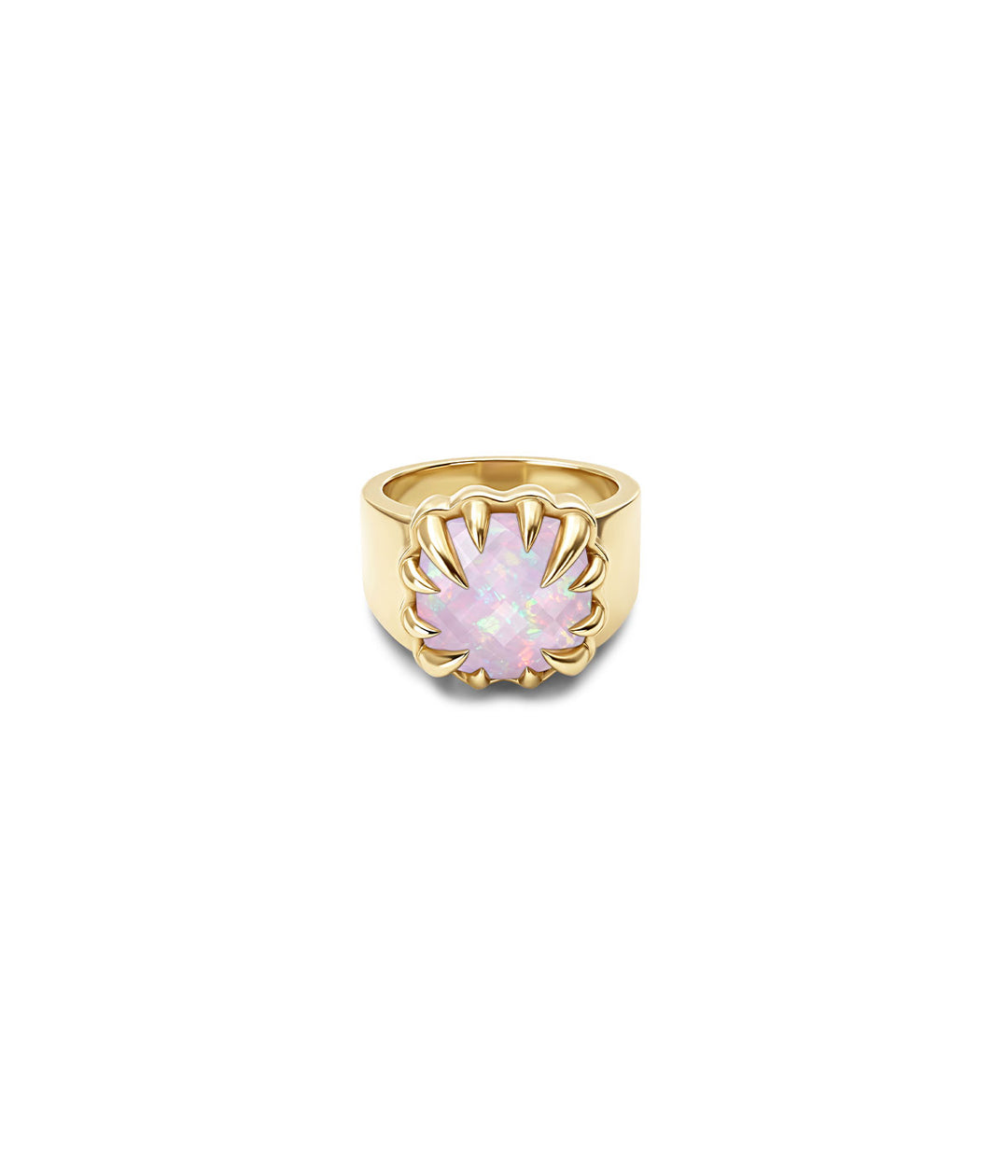 CLAW RING - PINK BELLO OPAL - 18K GOLD VERMEIL