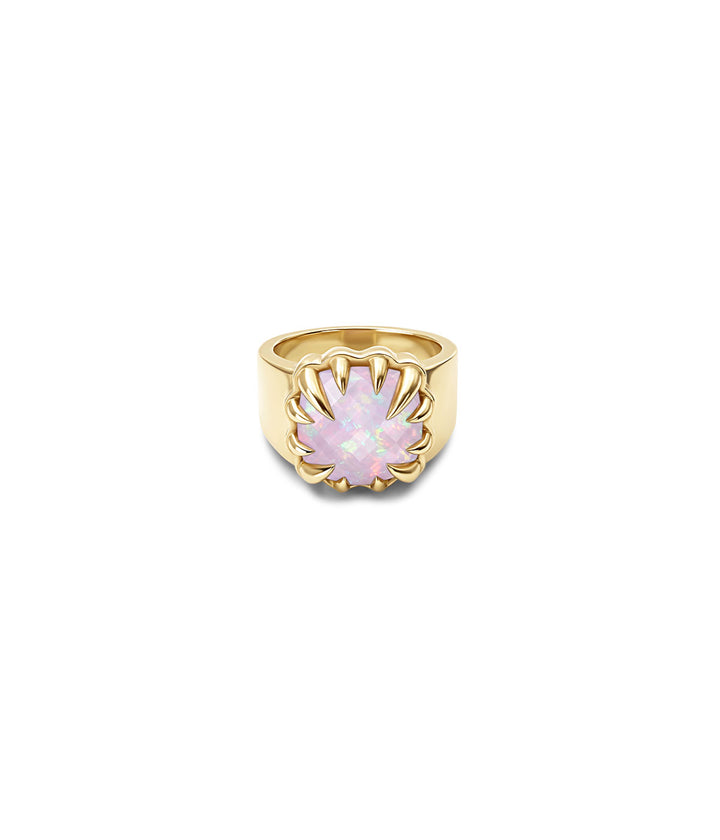 CLAW RING - PINK BELLO OPAL - 18K GOLD VERMEIL