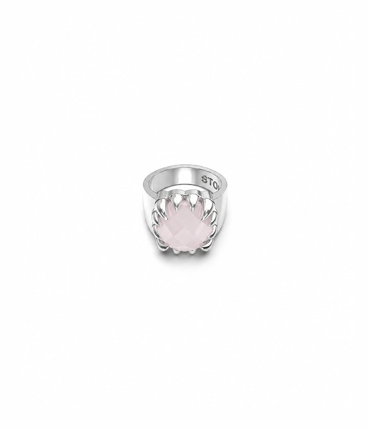 CLAW RING ROSE QUARTZ