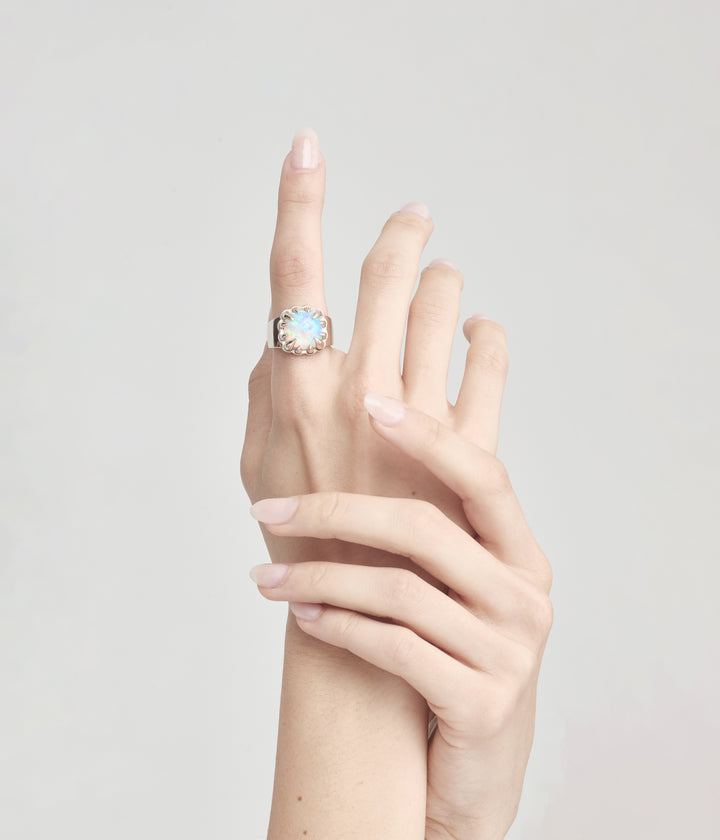 CLAW RING - BELLO OPAL - HIGH POLISH