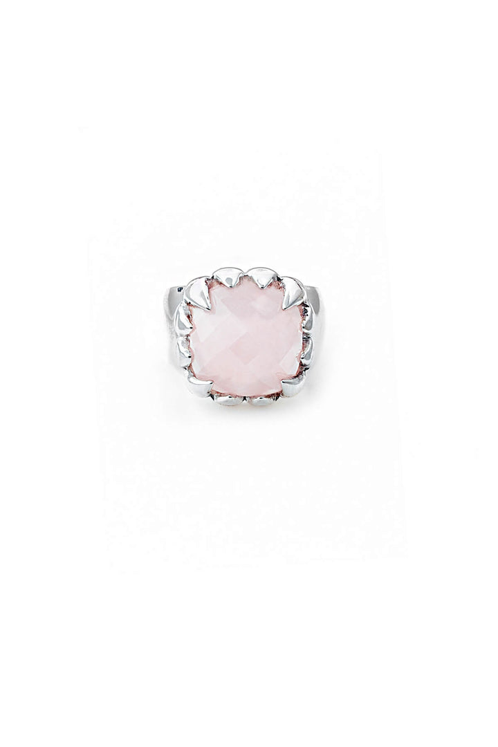 CLAW RING ROSE QUARTZ