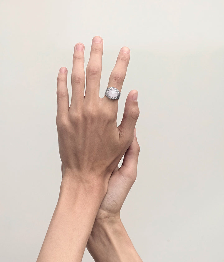 CLAW RING ROSE QUARTZ