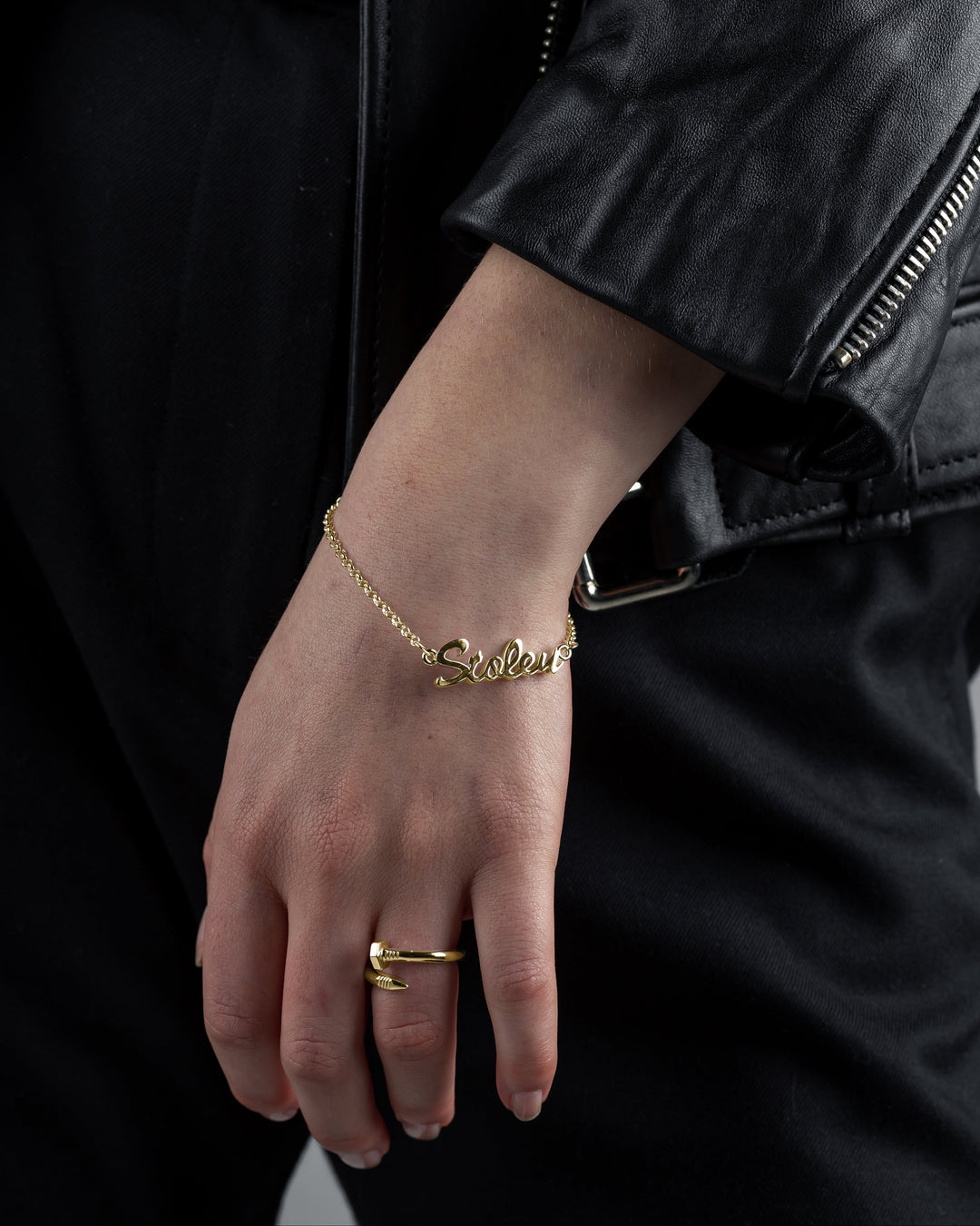 STOLEN SCRIPT BRACELET - GOLD PLATED