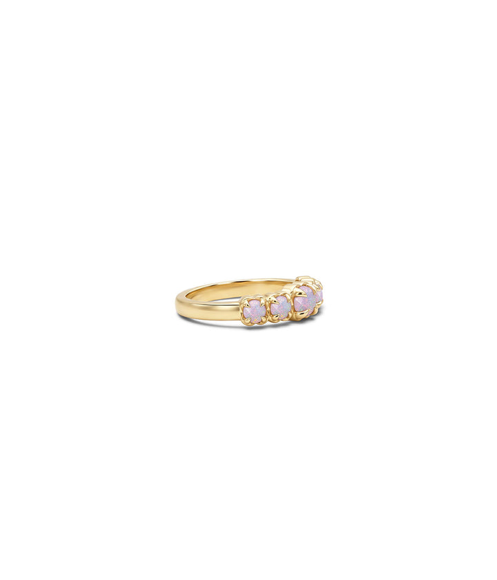 HALO CLUSTER RING - PINK BELLO OPAL - 18K GOLD VERMEIL
