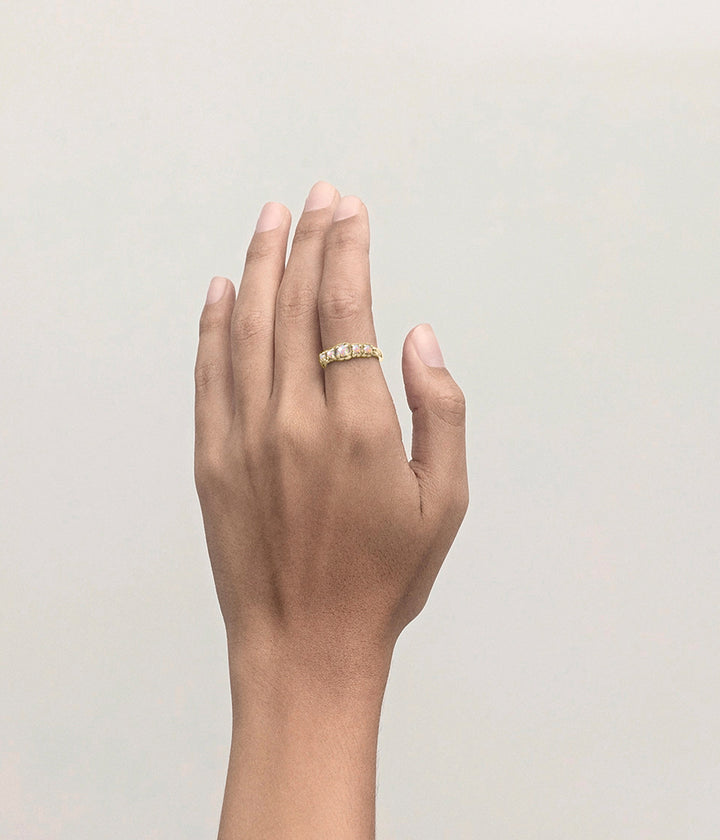 HALO CLUSTER RING - PINK BELLO OPAL - 18K GOLD VERMEIL