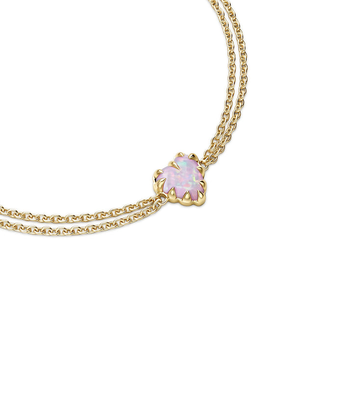 LOVE CLAW BRACELET - PINK BELLO OPAL - 18K  GOLD PLATED