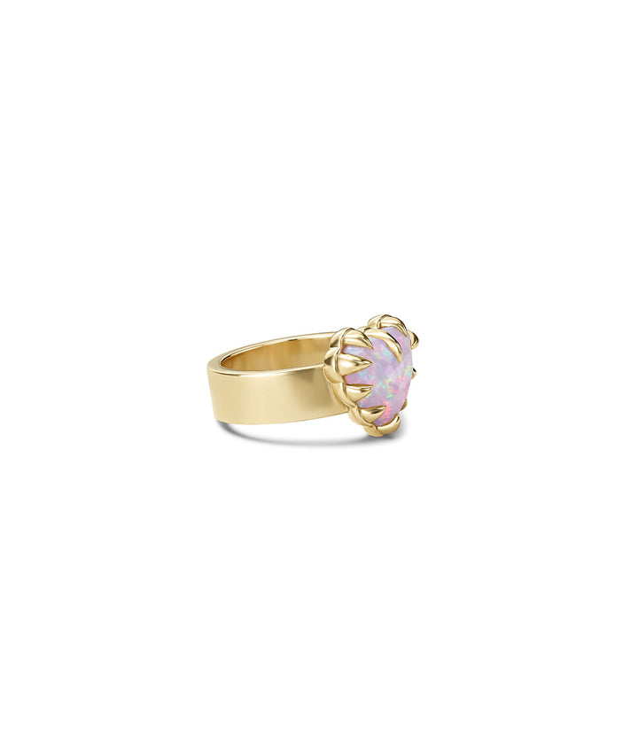 LOVE CLAW RING - PINK BELLO OPAL - 18K GOLD VERMEIL