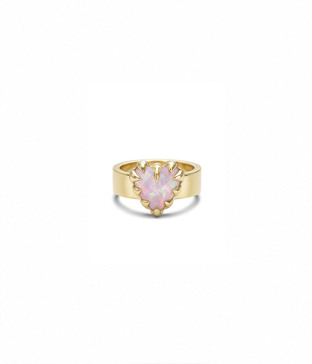 LOVE CLAW RING - PINK BELLO OPAL - 18K GOLD VERMEIL