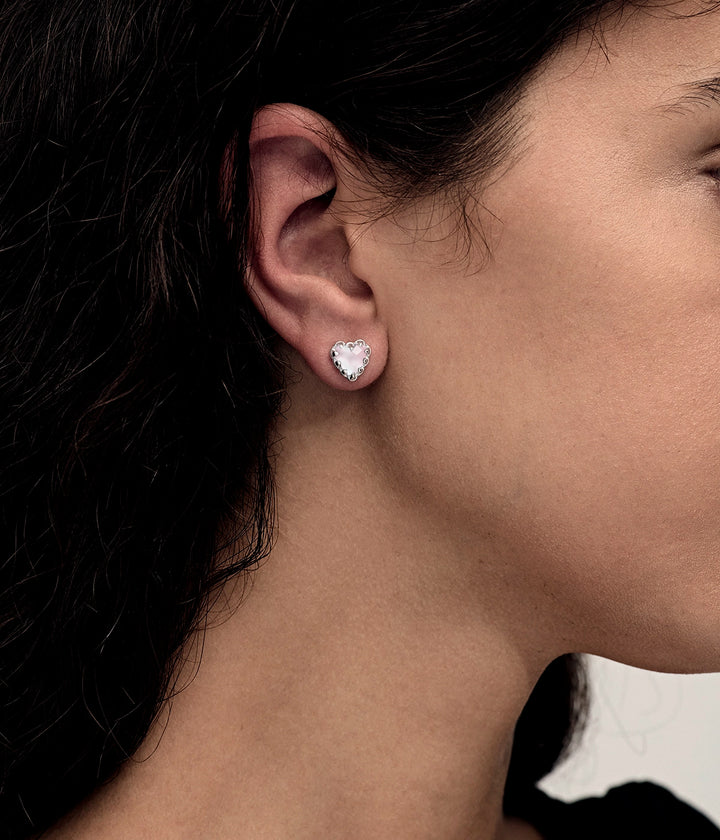 LOVE CLAW EARRINGS ROSE QUARTZ
