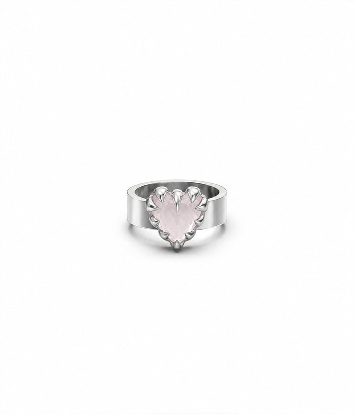 LOVE CLAW RING - ROSE QUARTZ