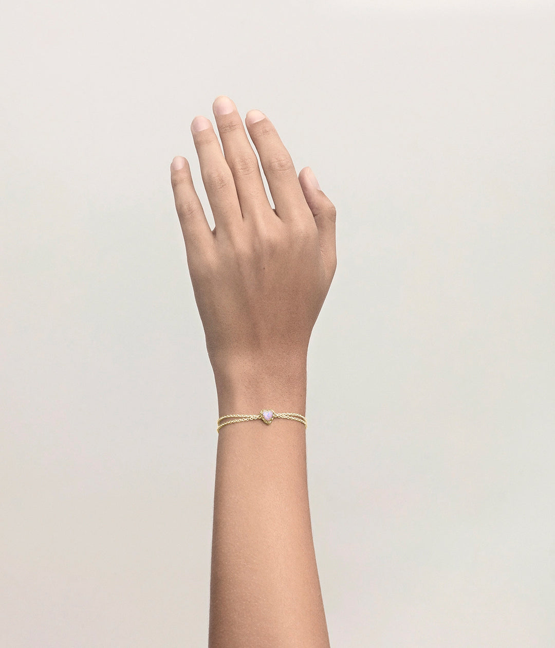 LOVE CLAW BRACELET - PINK BELLO OPAL - 18K  GOLD PLATED