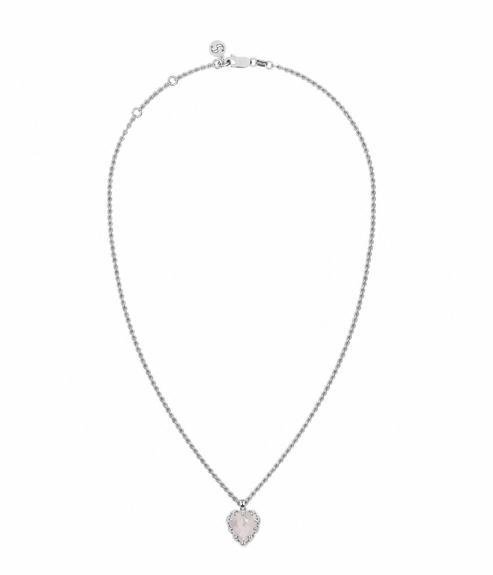 MINI LOVE CLAW NECKLACE ROSE QUARTZ