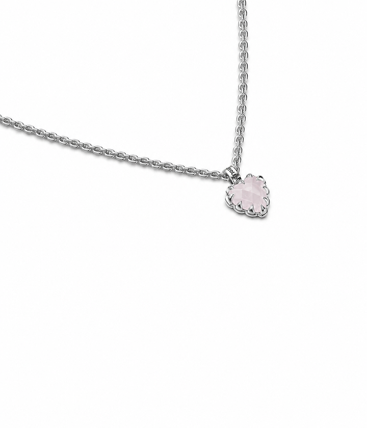 MINI LOVE CLAW NECKLACE ROSE QUARTZ