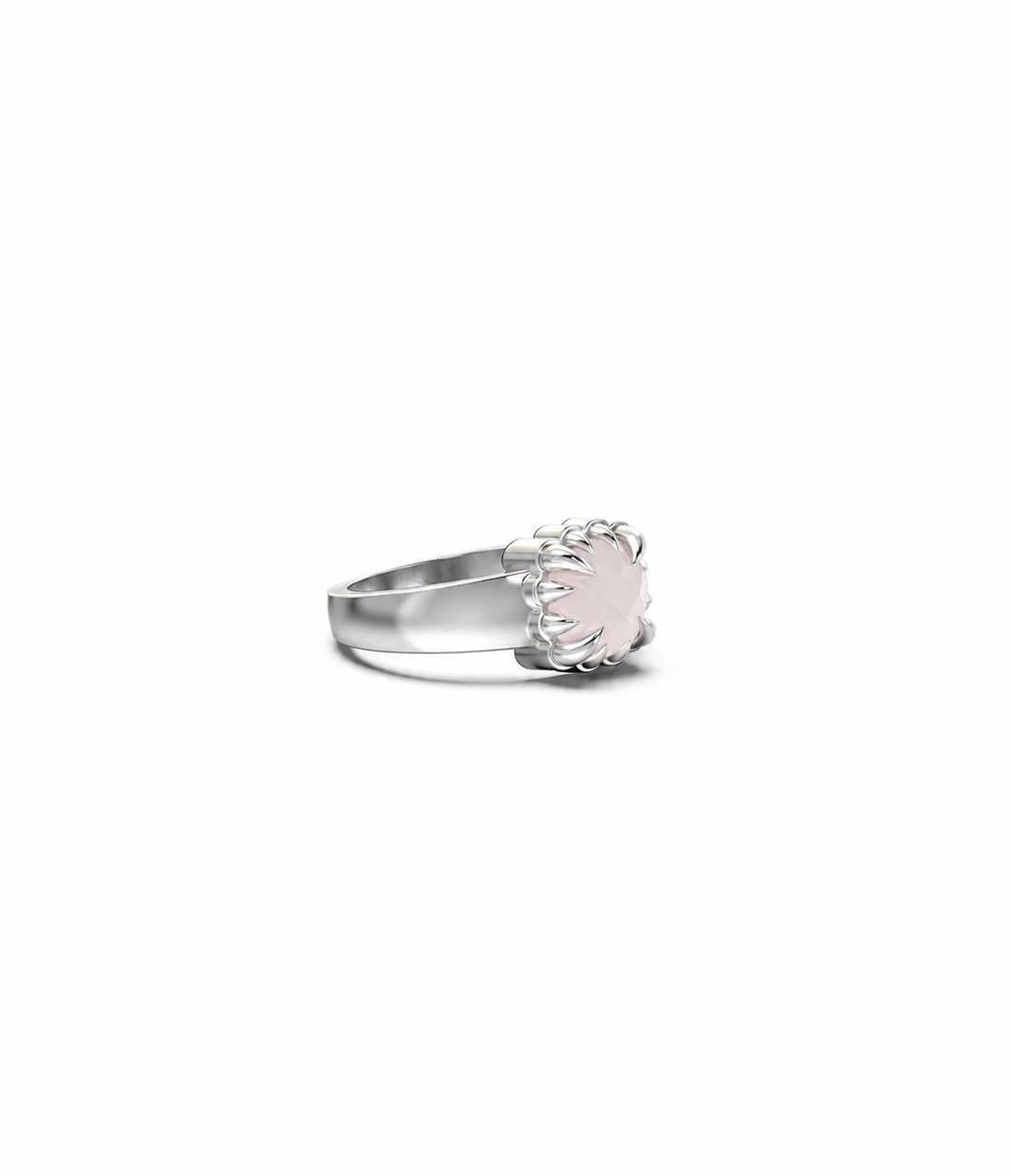 BABY CLAW RING ROSE QUARTZ