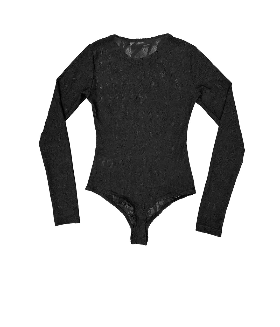 Stolen Girlfriends Club - Women's Black Long Sleeve Lace Bodysuit on white background - back view 