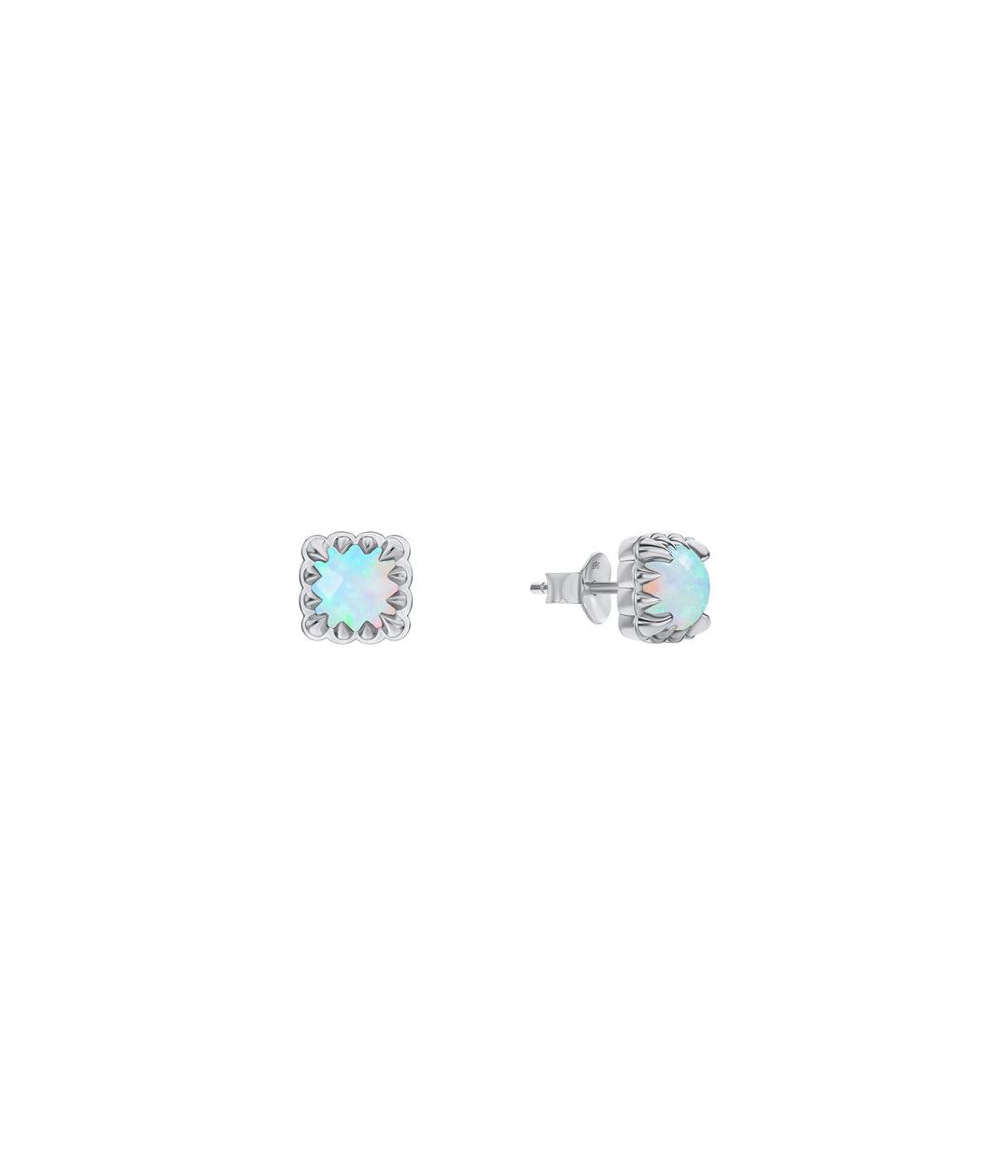 BABY CLAW STUDS - BELLO OPAL - HIGH POLISH