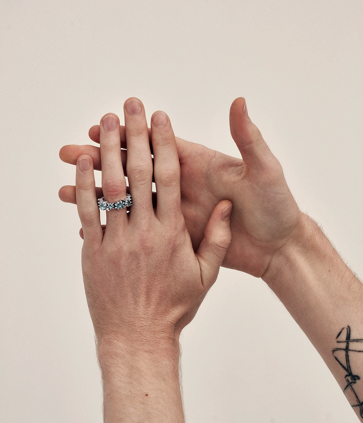 PRECIOUS PUNK CLUSTER RING - SKY BLUE TOPAZ