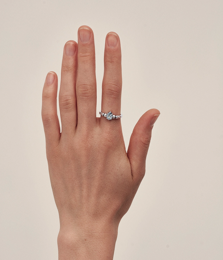 PRECIOUS PUNK DROPLET RING - SKY BLUE TOPAZ