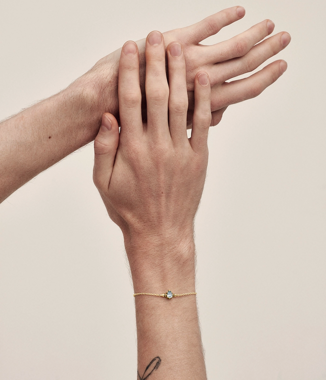 PRECIOUS PUNK DROPLET BRACELET - SKY  BLUE TOPAZ - 18K GOLD PLATED