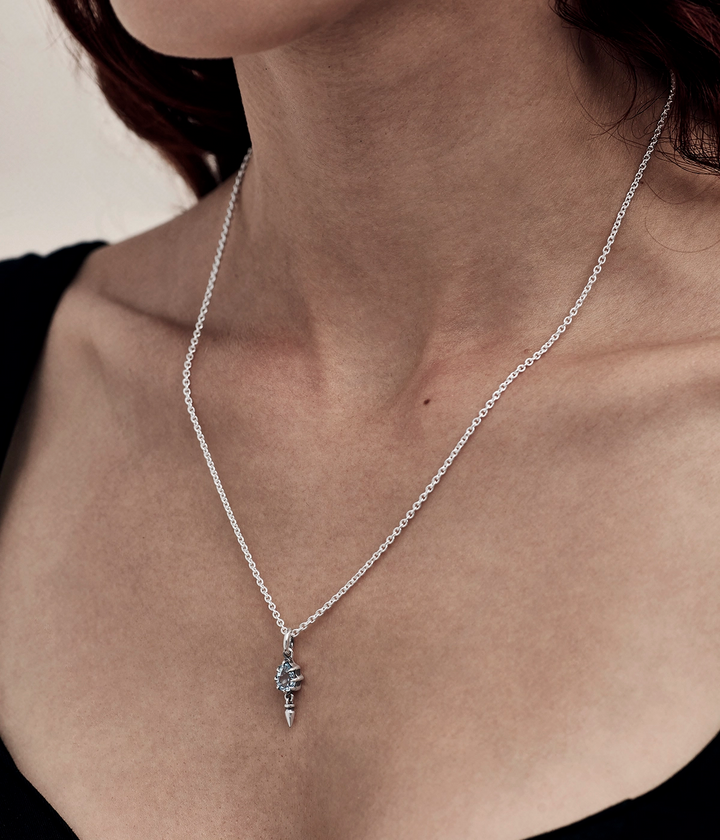 PRECIOUS PUNK DROPLET NECKLACE -  SKY BLUE TOPAZ