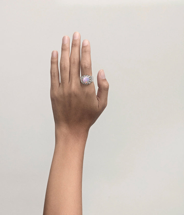 CLAW RING - PINK BELLO OPAL