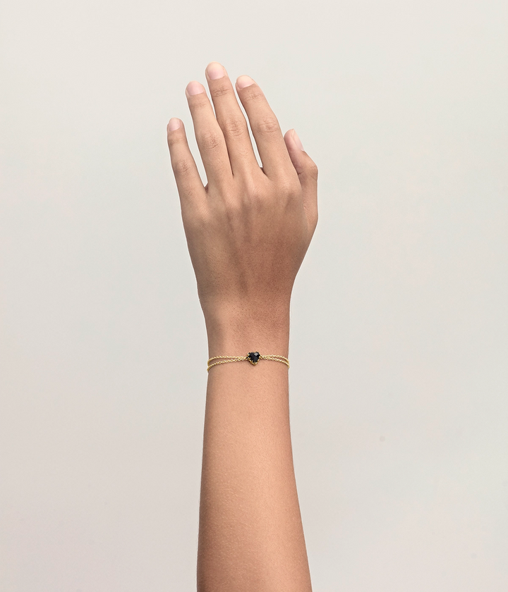 LOVE CLAW BRACELET ONYX - GOLD PLATED