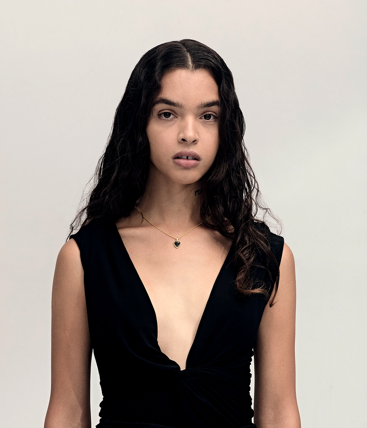 LOVE CLAW NECKLACE  ONYX - GOLD PLATED