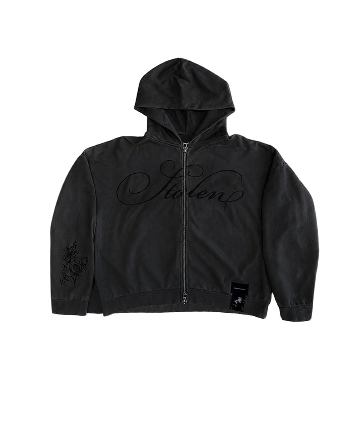 STOLEN FOREVER ZIP HOOD - AGED CHARCOAL