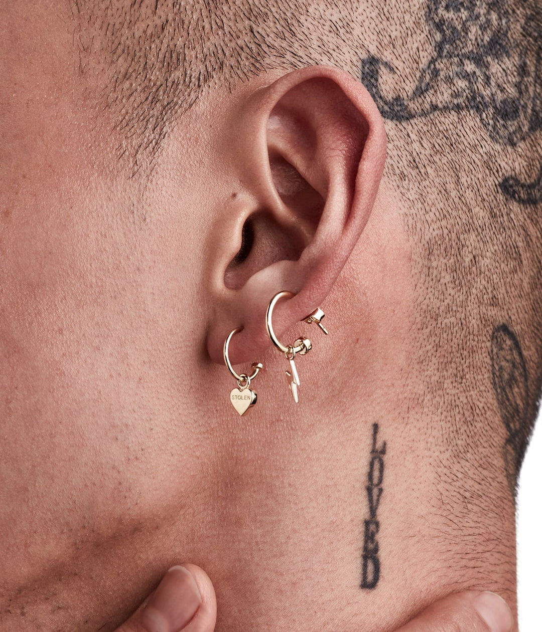 STOLEN HEART ANCHOR SLEEPERS - GOLD PLATED