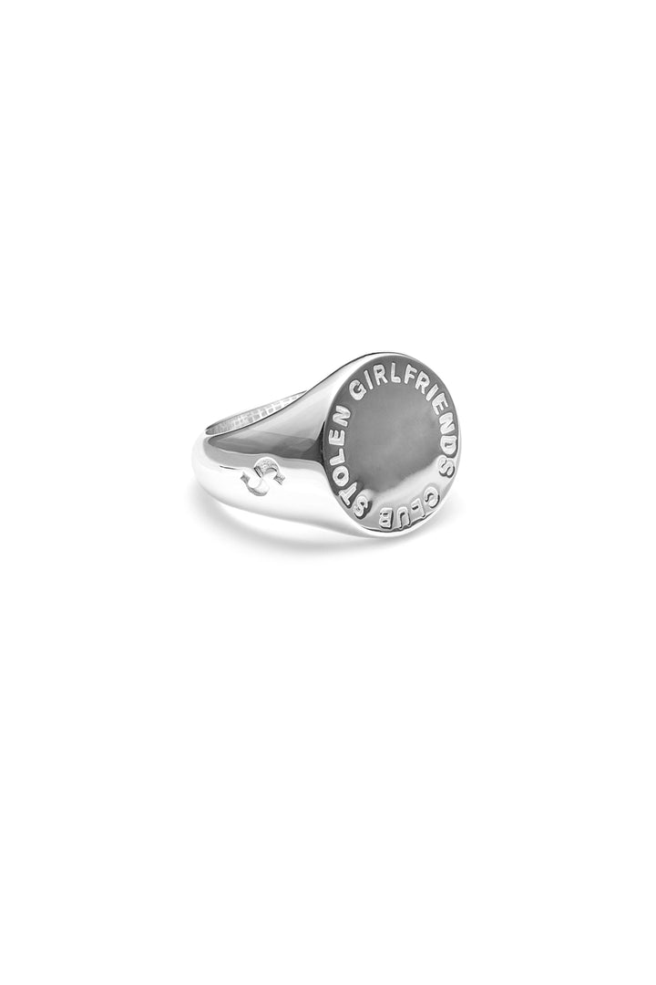 TEXT LOGO SOVEREIGN RING - XL SIZES