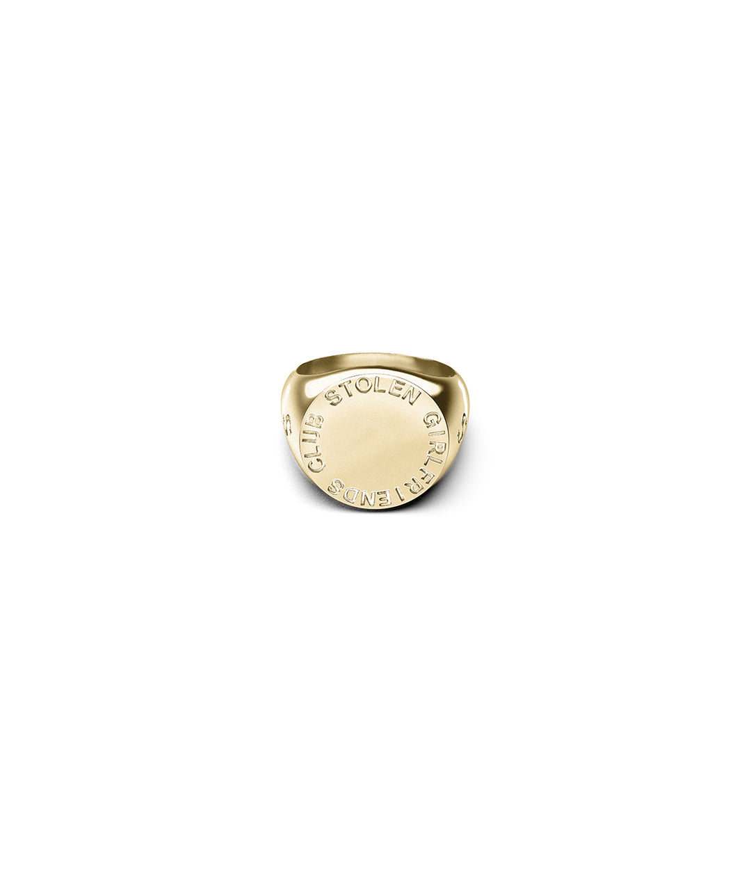 Men's Gold Sovereign Ring with Text Logo Engraving - Stolen Girlfriends Club 