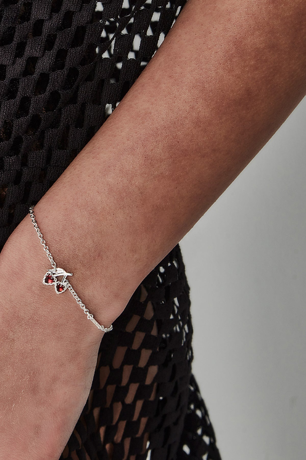 Stolen Girlfriends Club Love Cherry Bracelet in Silver & Garnet