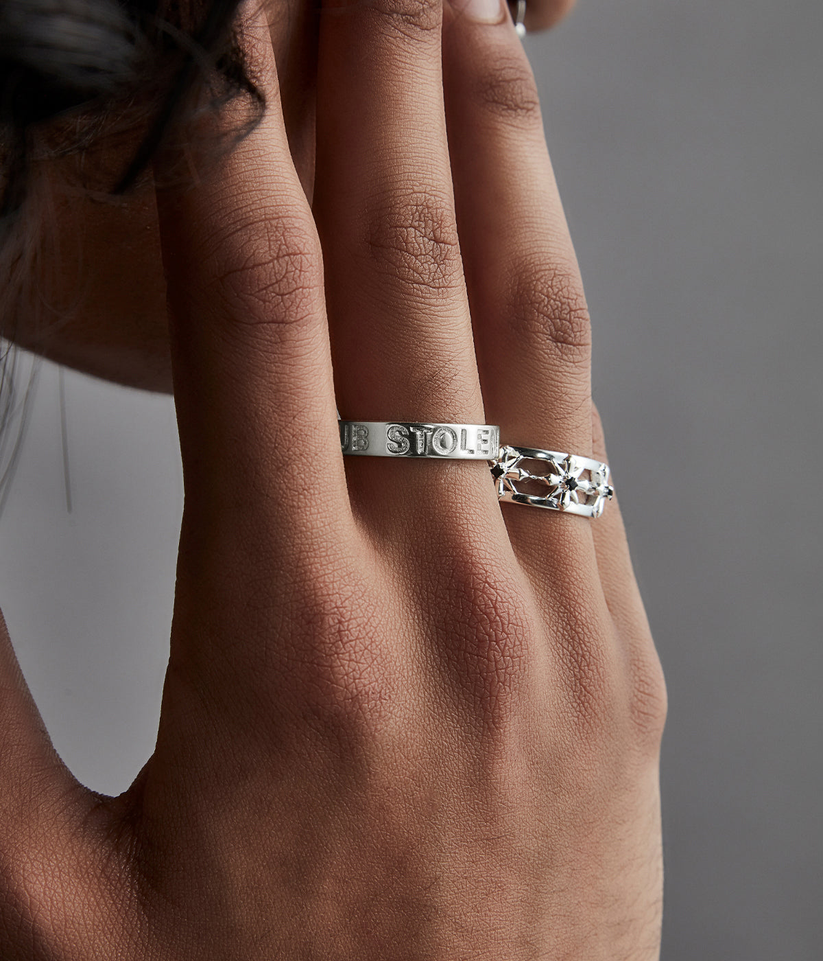 Stolen Girlfriends Club Clean Logo Sterling Silver Ring