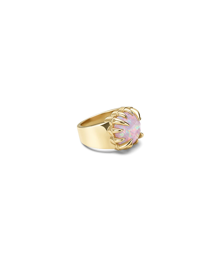 CLAW RING - PINK BELLO OPAL - 18K GOLD VERMEIL