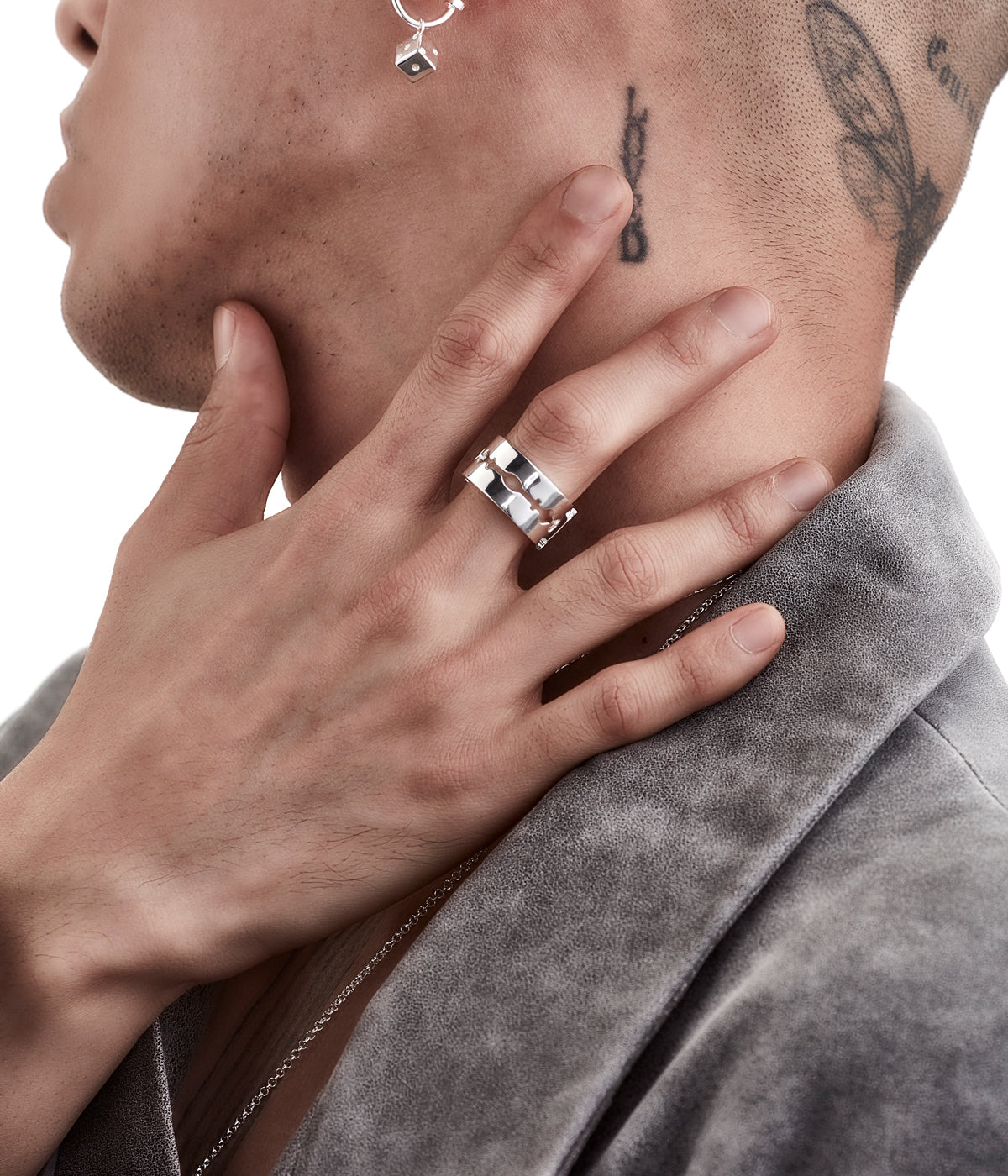 Stolen Girlfriends Club Double Blade Ring – Men's Chunky Silver Ring