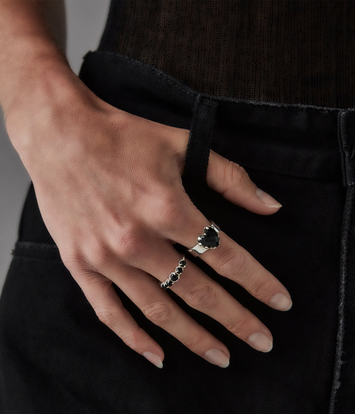 HALO CLUSTER RING ONYX