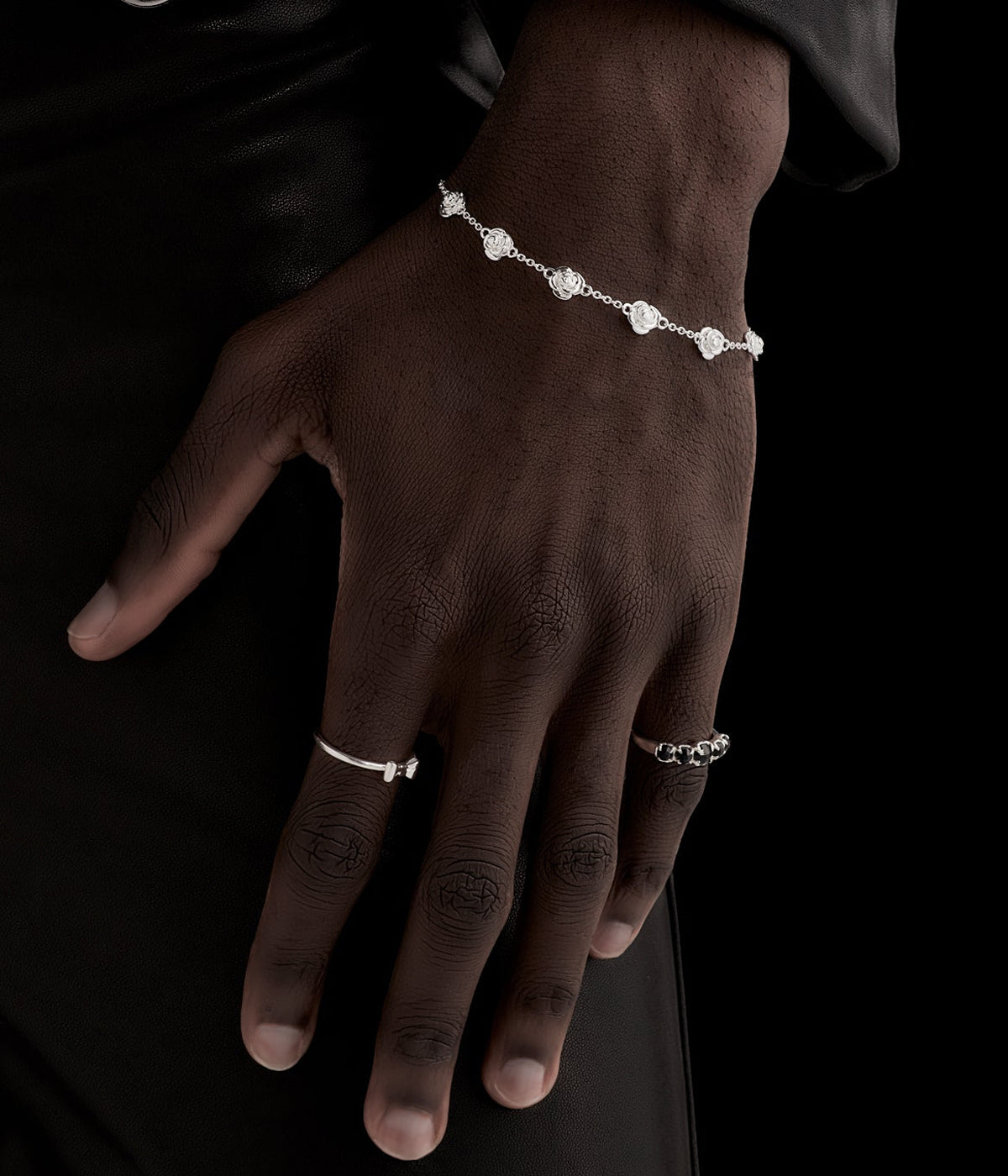 Stolen Girlfriends Club - Sterling Silver Rose Bud Bracelet – 17cm